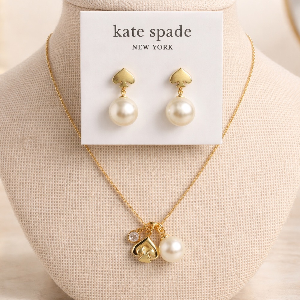 Kate Spade Pearl Jewelry Set with Charms